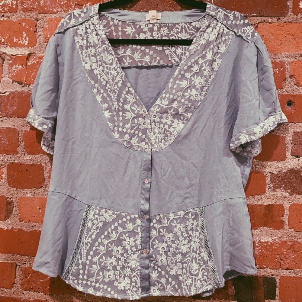 Blue Lace Blouse
